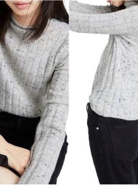 Madewell $75 NWT Donegal Everyday Crewneck Sweater Gray Speckled Small